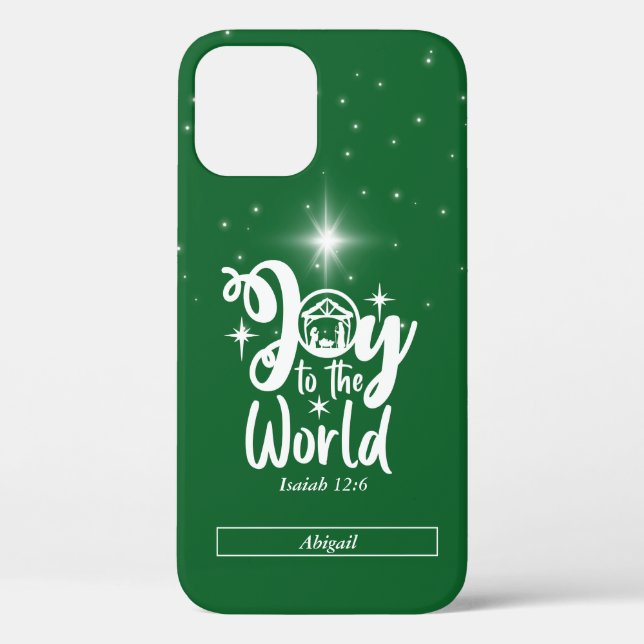 Weihnachtskrippe Freude für die Welt Grün & Weiß Case-Mate iPhone Hülle (Rückseite)