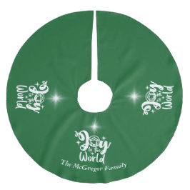 Weihnachtskrippe Freude für die Welt Grün & Weiß Polyester Weihnachtsbaumdecke