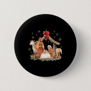 Weihnachtskrippe für christliche Familien Button