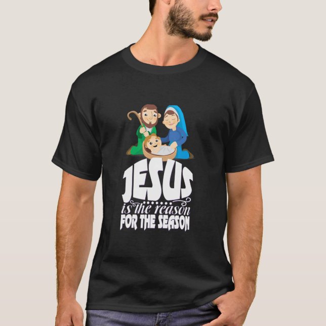 Weihnachtskrippe Geburt Jesu Christi T-Shirt (Vorderseite)