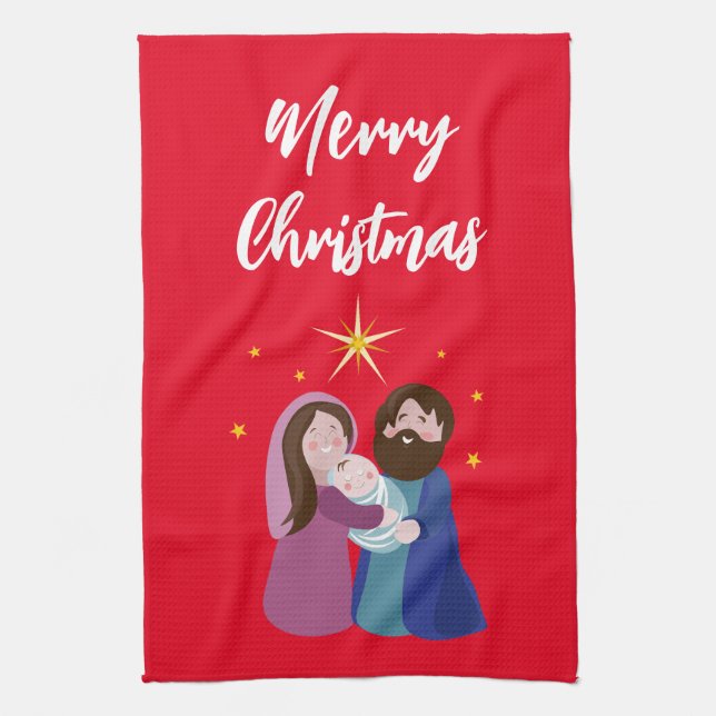 Weihnachtskrippe Geschirrtuch (Vertikal)