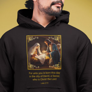 Weihnachtskrippe Heilige Familie Religious Luke 2: Hoodie