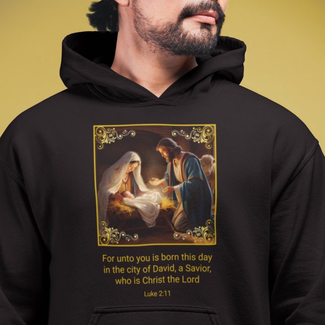 Weihnachtskrippe Heilige Familie Religious Luke 2: Hoodie (Von Creator hochgeladen)