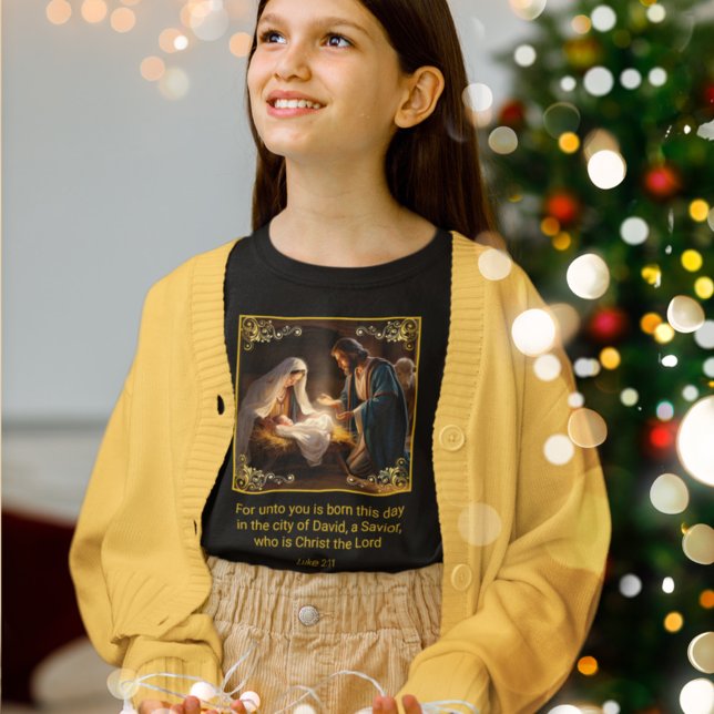 Weihnachtskrippe Heilige Familie Religious Luke 2: T-Shirt (Von Creator hochgeladen)