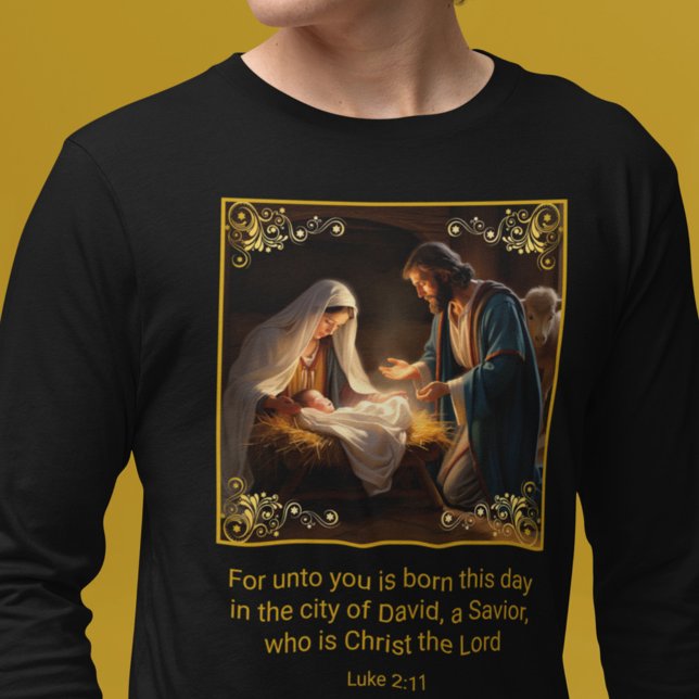 Weihnachtskrippe Heilige Familie Religious Luke 2: T-Shirt (Von Creator hochgeladen)