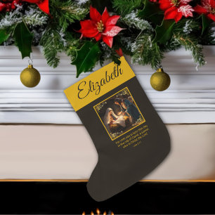 Weihnachtskrippe Heilige Weihnachtszeit Strumpf Großer Weihnachtsstrumpf