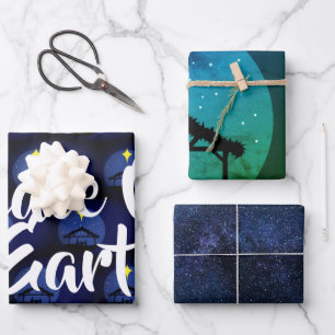 Weihnachtskrippe im Weltfrieden Geschenkpapier Set