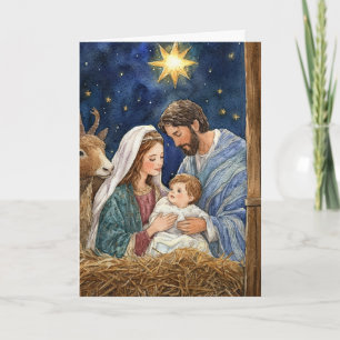 Weihnachtskrippe in einem stabilen Zustand Karte