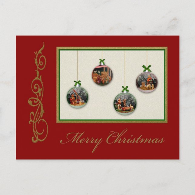 Weihnachtskrippe - individuell anpassbare Postkart Feiertagspostkarte (Vorderseite)