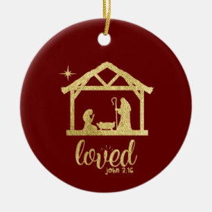 Weihnachtskrippe Jesus Liebe Christlich Weihnachte Keramik Ornament