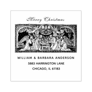 Weihnachtskrippe Jesus Mary Joseph Angels Gummistempel