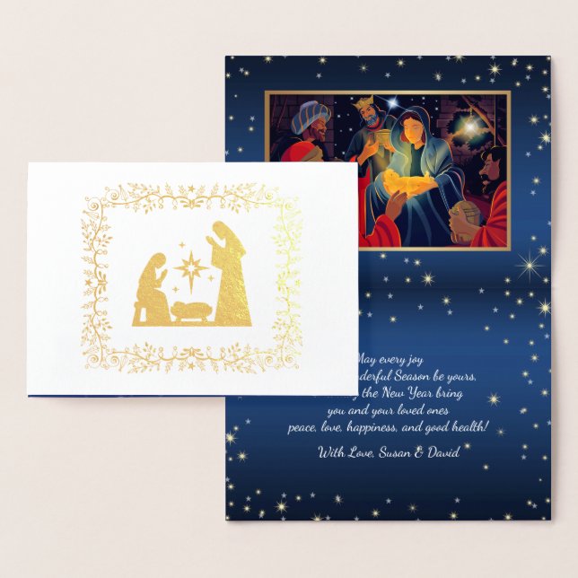 Weihnachtskrippe Luxus Real Foil Cards Folienkarte (Anzeige)