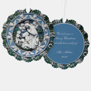 Weihnachtskrippe Madonna and Child Della Robbia Ornament Karte
