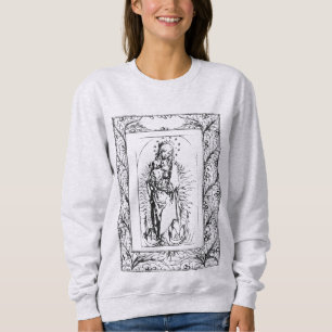 Weihnachtskrippe Madonna und Kind Holly Border Sweatshirt