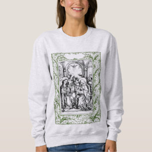 Weihnachtskrippe Madonna und Kind Holly Border Sweatshirt