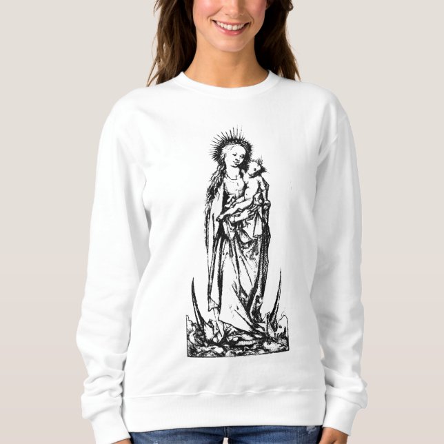 Weihnachtskrippe Madonna und Kinderkind Jungfrau M Sweatshirt (Vorderseite)