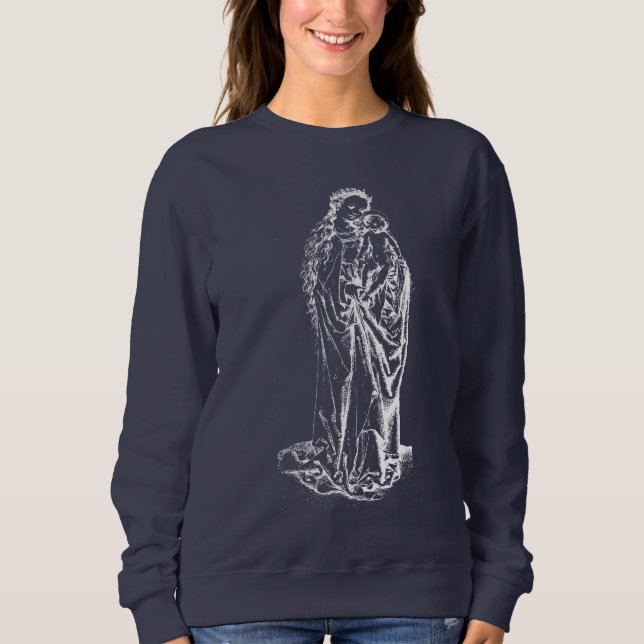 Weihnachtskrippe Madonna und Kinderkind Jungfrau M Sweatshirt (Vorderseite)
