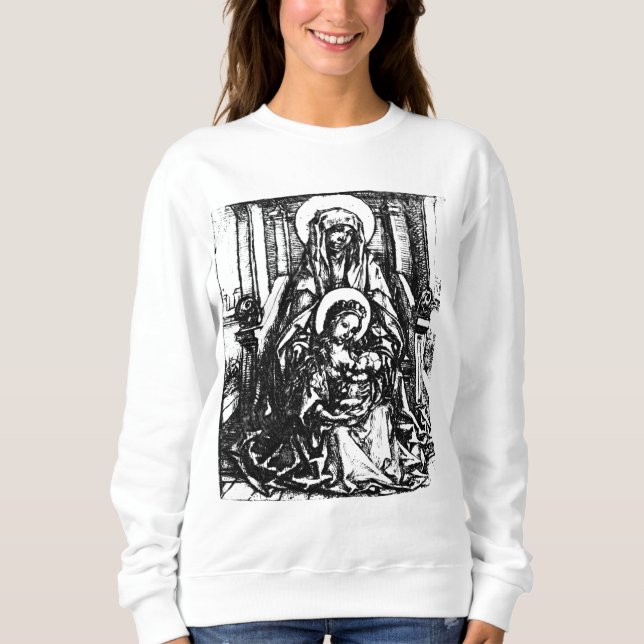 Weihnachtskrippe Madonna und Kinderkind Jungfrau M Sweatshirt (Vorderseite)