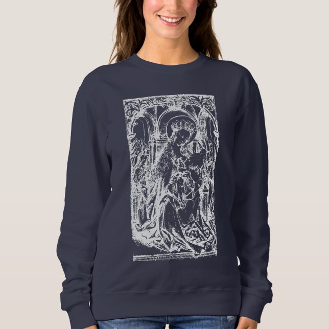 Weihnachtskrippe Madonna und Kinderkind Jungfrau M Sweatshirt (Vorderseite)