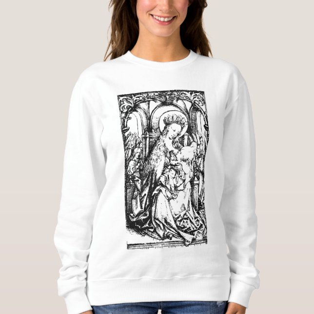 Weihnachtskrippe Madonna und Kinderkind Jungfrau M Sweatshirt (Vorderseite)