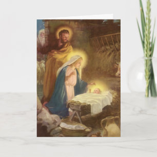 Weihnachtskrippe, Mary Joseph Baby Jesus Feiertagskarte