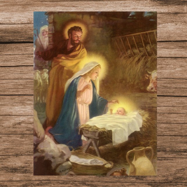 Weihnachtskrippe, Mary Joseph Baby Jesus Poster (Von Creator hochgeladen)