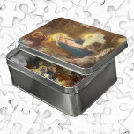 Weihnachtskrippe, Mary Joseph Baby Jesus Puzzle<br><div class="desc">Vintage Illustration religiöses Weihnachtsbild mit klassischer Krippe. Eine Christliche religiöse Familienszene mit Maria,  Joseph und dem Säugling Jesus Christus im Manger in Bethlehem. Künstler: Hy Hintermeister.</div>