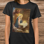Weihnachtskrippe, Mary Joseph Baby Jesus T-Shirt<br><div class="desc">Vintage Illustration religiöses Weihnachtsbild mit klassischer Krippe. Eine Christliche religiöse Familienszene mit Maria,  Joseph und dem Säugling Jesus Christus im Manger in Bethlehem. Künstler: Hy Hintermeister.</div>