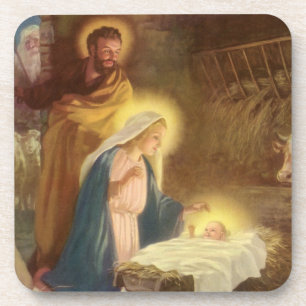 Weihnachtskrippe, Mary Joseph Baby Jesus Untersetzer