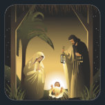 Weihnachtskrippe Mary, Joseph und Baby Jesus Quadratischer Aufkleber<br><div class="desc">Dieser wunderbare Weihnachtsaufkleber hat das Weihnachtskrippen-Design auf sich. Wunderschöner Ausdruck von St. Joseph,  Jungfrau Mary und Baby Jesus in der Leitung. Dies ist ein perfektes Geschenk für Ihre Christlichen Freunde und Familienmitglieder.</div>
