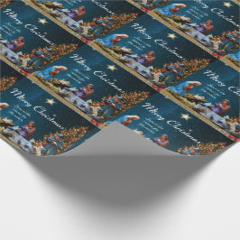 Weihnachtskrippe mit Zitat Geschenkpapier