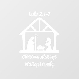 Weihnachtskrippe Name der Familie Fensteraufkleber