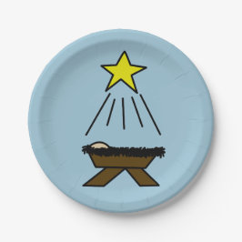 Weihnachtskrippe Pappteller