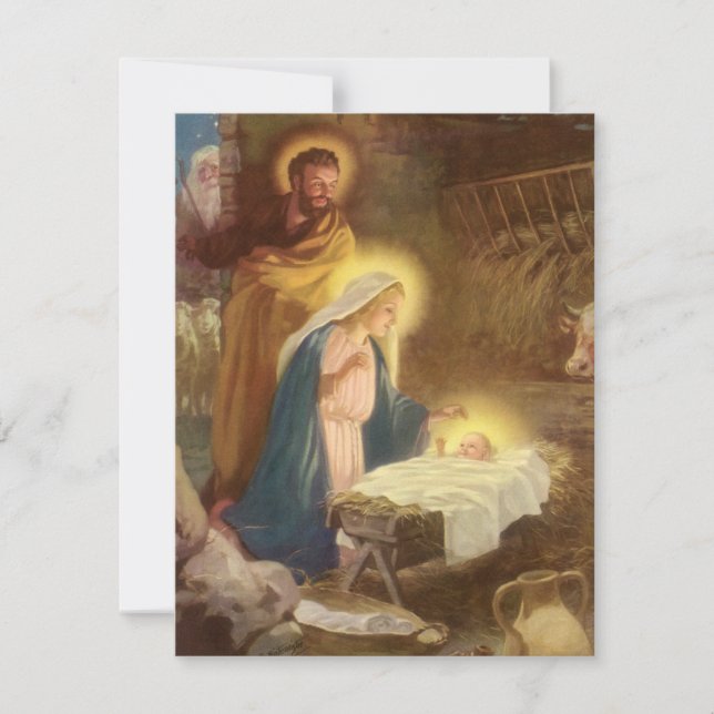 Weihnachtskrippe Party Einladung (Vorderseite)