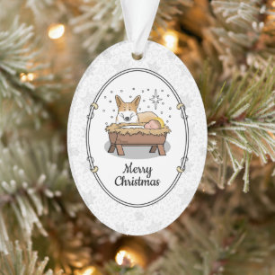 Weihnachtskrippe Pembroke Walisischer Korgi (rot1) Ornament