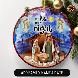 Weihnachtskrippe Personalisiert Keramik Ornament