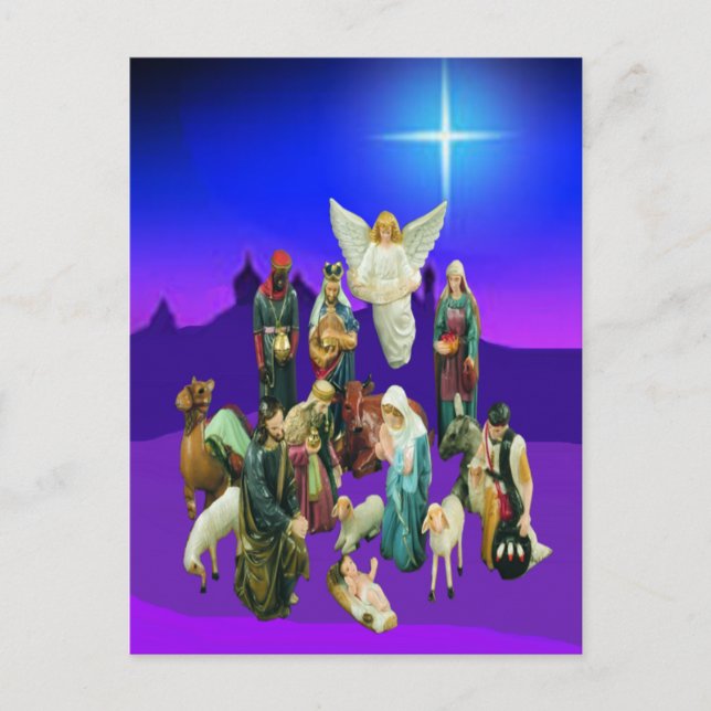 Weihnachtskrippe Postkarte (Vorderseite)