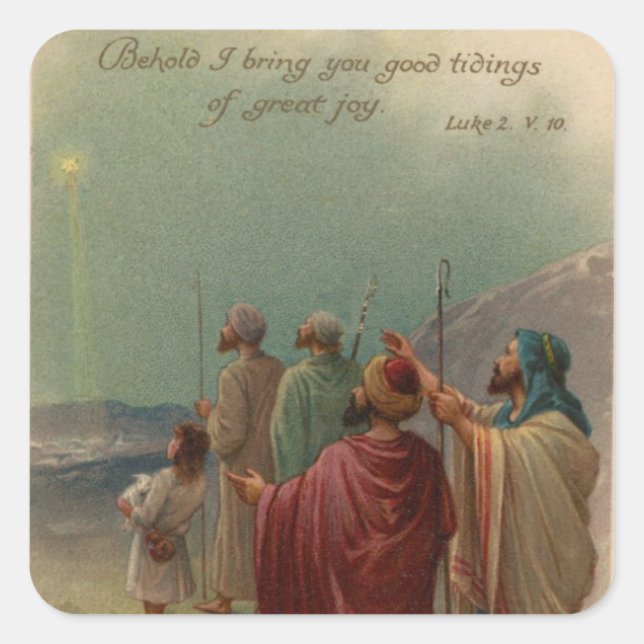 Weihnachtskrippe Quadratischer Aufkleber (Vorderseite)