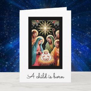Weihnachtskrippe Religiöse Ihre Nachricht hinzufüg Feiertagskarte