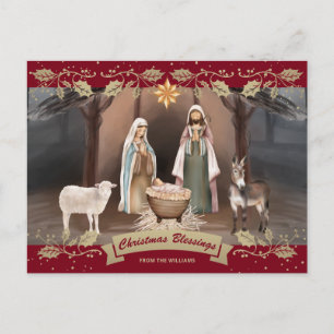 Weihnachtskrippe Rot Christlich Weihnachten