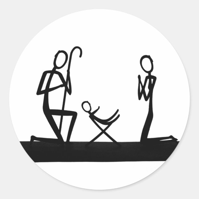 Weihnachtskrippe Runder Aufkleber (Vorderseite)