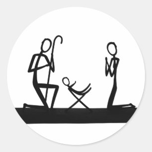 Weihnachtskrippe Runder Aufkleber