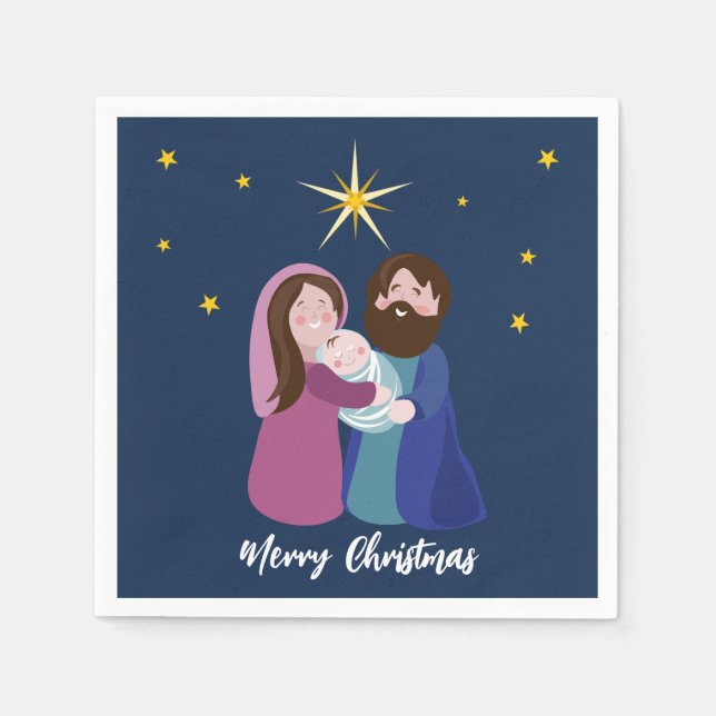 Weihnachtskrippe Serviette (Vorderseite)