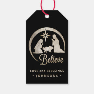 Weihnachtskrippe-Silhouette Geschenkanhänger