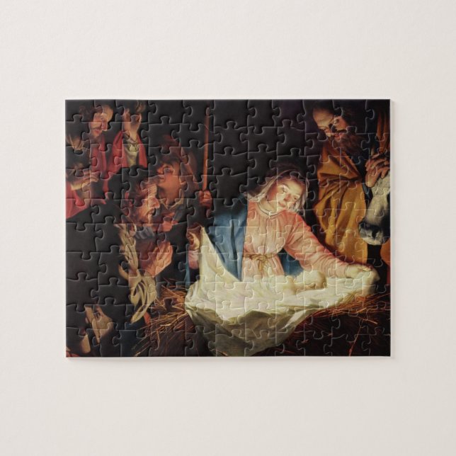 Weihnachtskrippe Stall Bethlehem Vater Vater Jesus Puzzle (Horizontal)