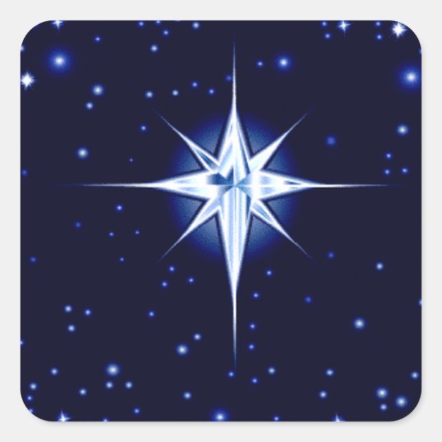 Weihnachtskrippe Star Quadratischer Aufkleber (Vorderseite)