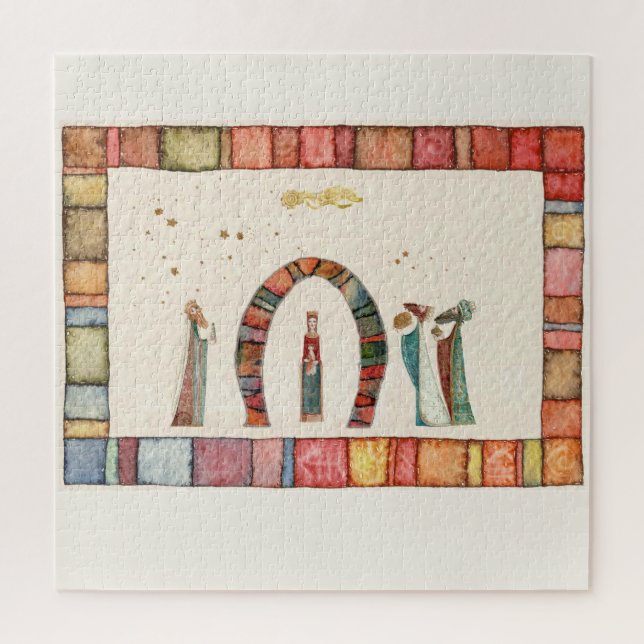 Weihnachtskrippe Szene Schlüsselanhänger Keramik B Puzzle (Vertikal)