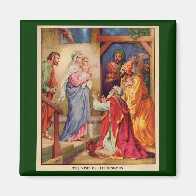 Weihnachtskrippe Szene Wisemen Magnet (Vorne)