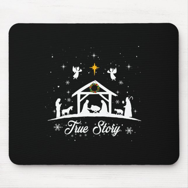 Weihnachtskrippe Wahre Weihnachtskrippe Geschenke Mousepad (Vorne)