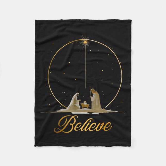 Weihnachtskrippen Glaubensbekenntnis Christliches  Fleecedecke (Vorderseite)